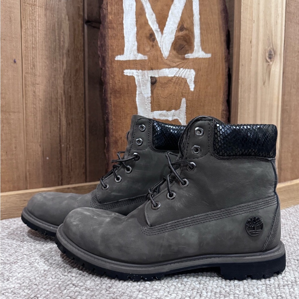 Timberland Men's Dark Gray Leather Boots